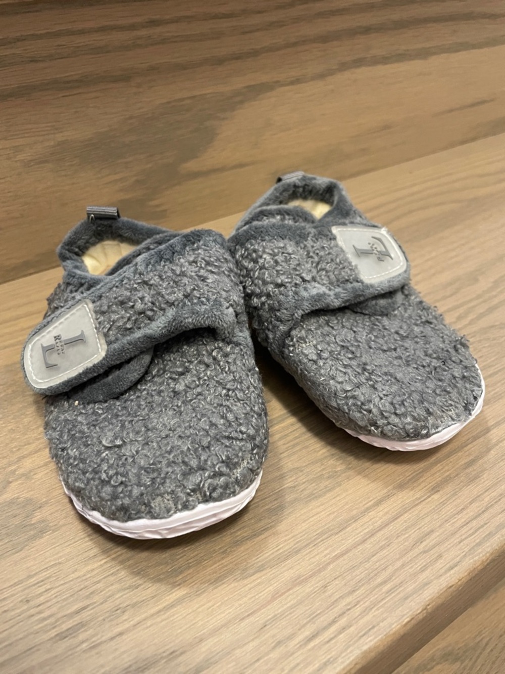 Gray Fuzzy Baby/Toddler slipper Shoes